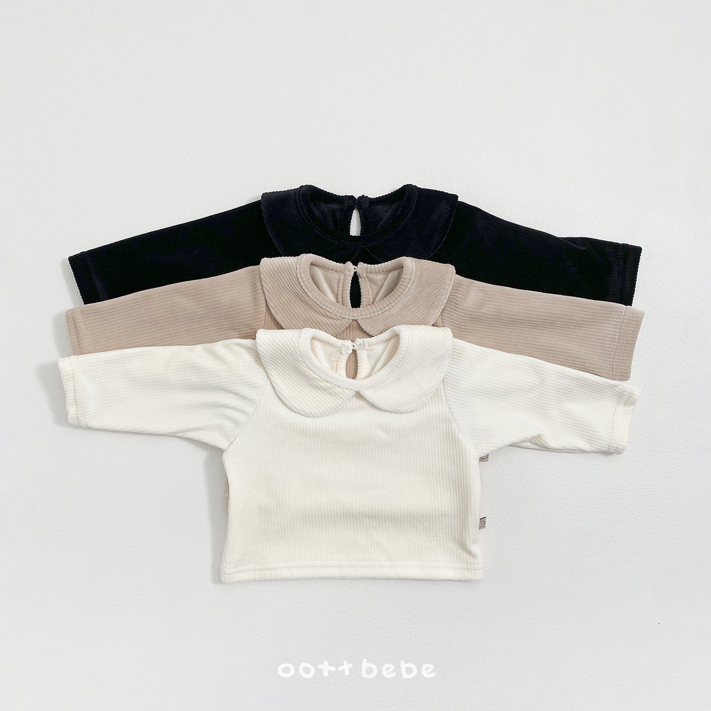 (Pre-order) OOTTBEBE Winter - Mink Collar Tee 밍크카라티셔츠 (3 Colors)