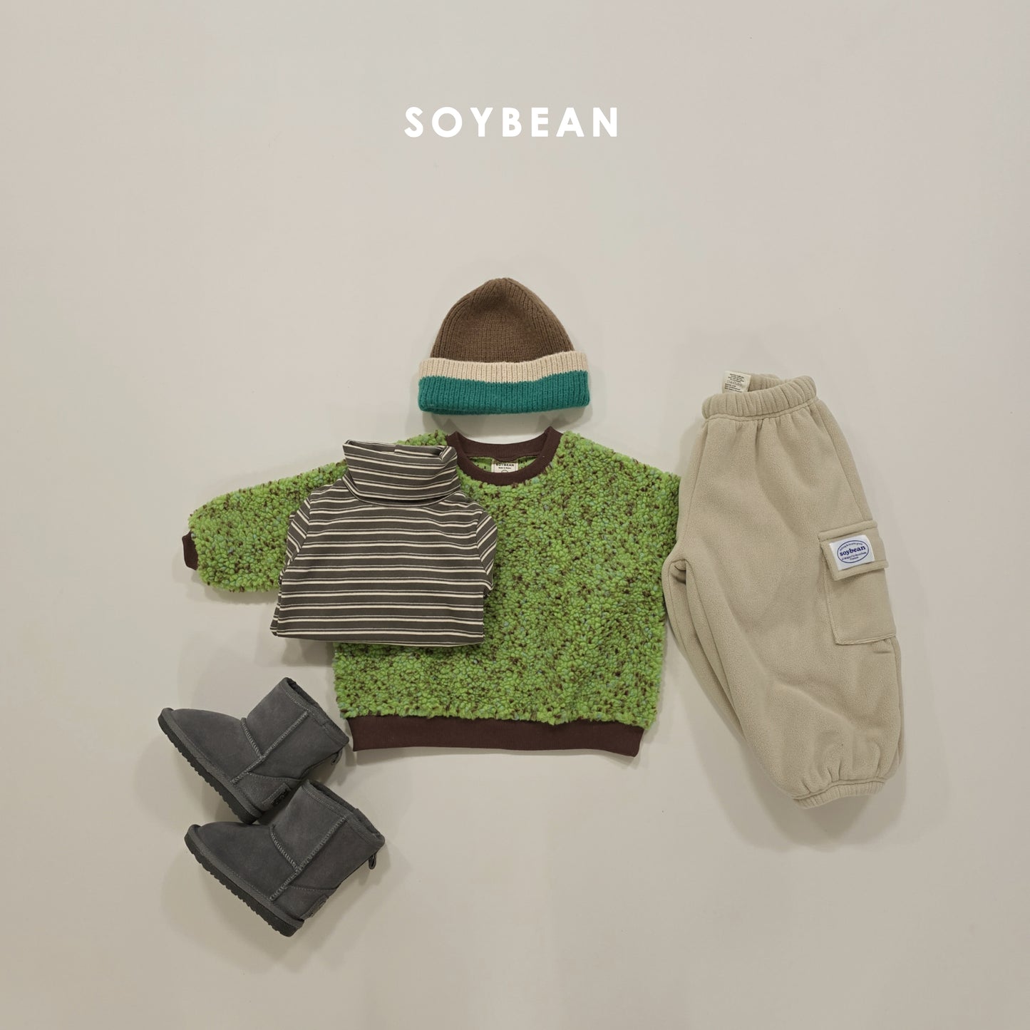 (Pre-order) Soybean Kids Winter - Popping Sherpa Sweatshirt 팝핑양털맨투맨 (4 Colors)