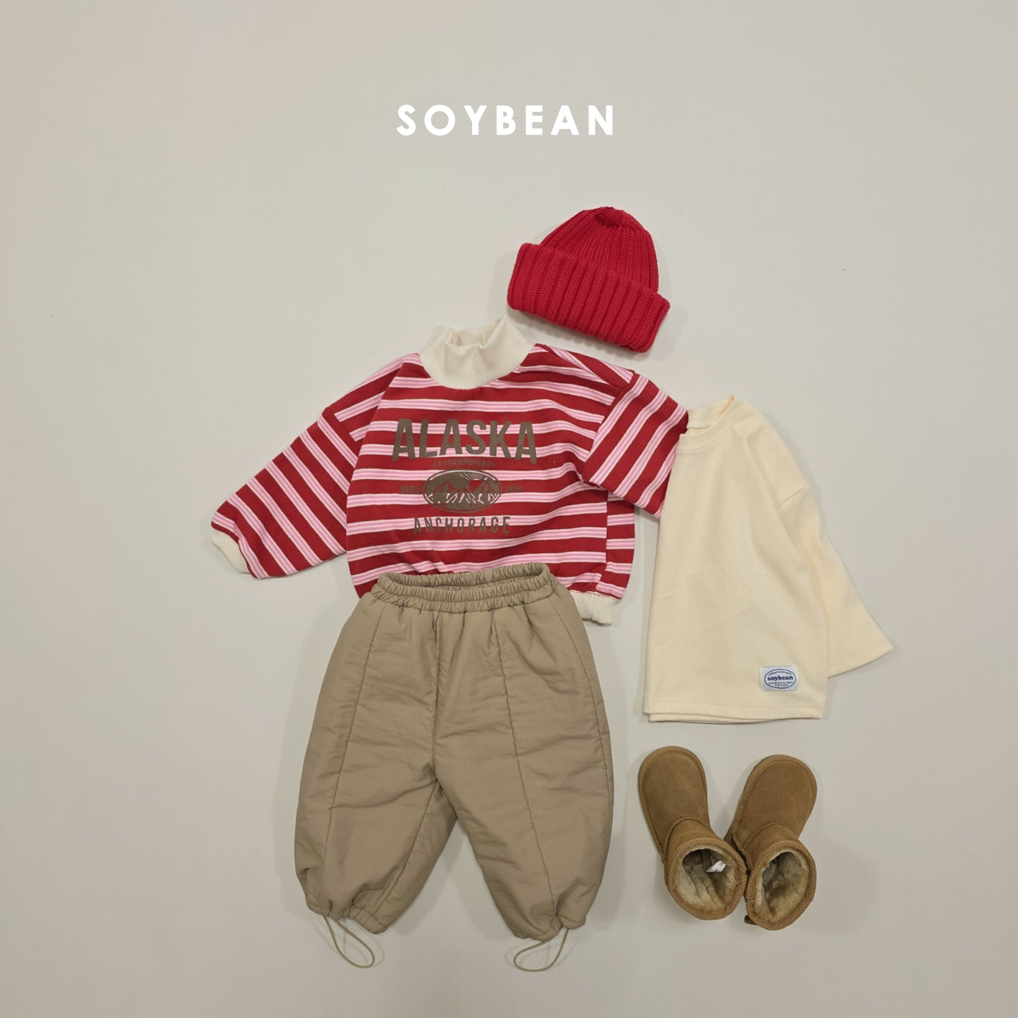 (Pre-order) Soybean Kids Winter - Soft Padded Fleece-Lined Pants 소프트패딩팬츠 (3 Colors)