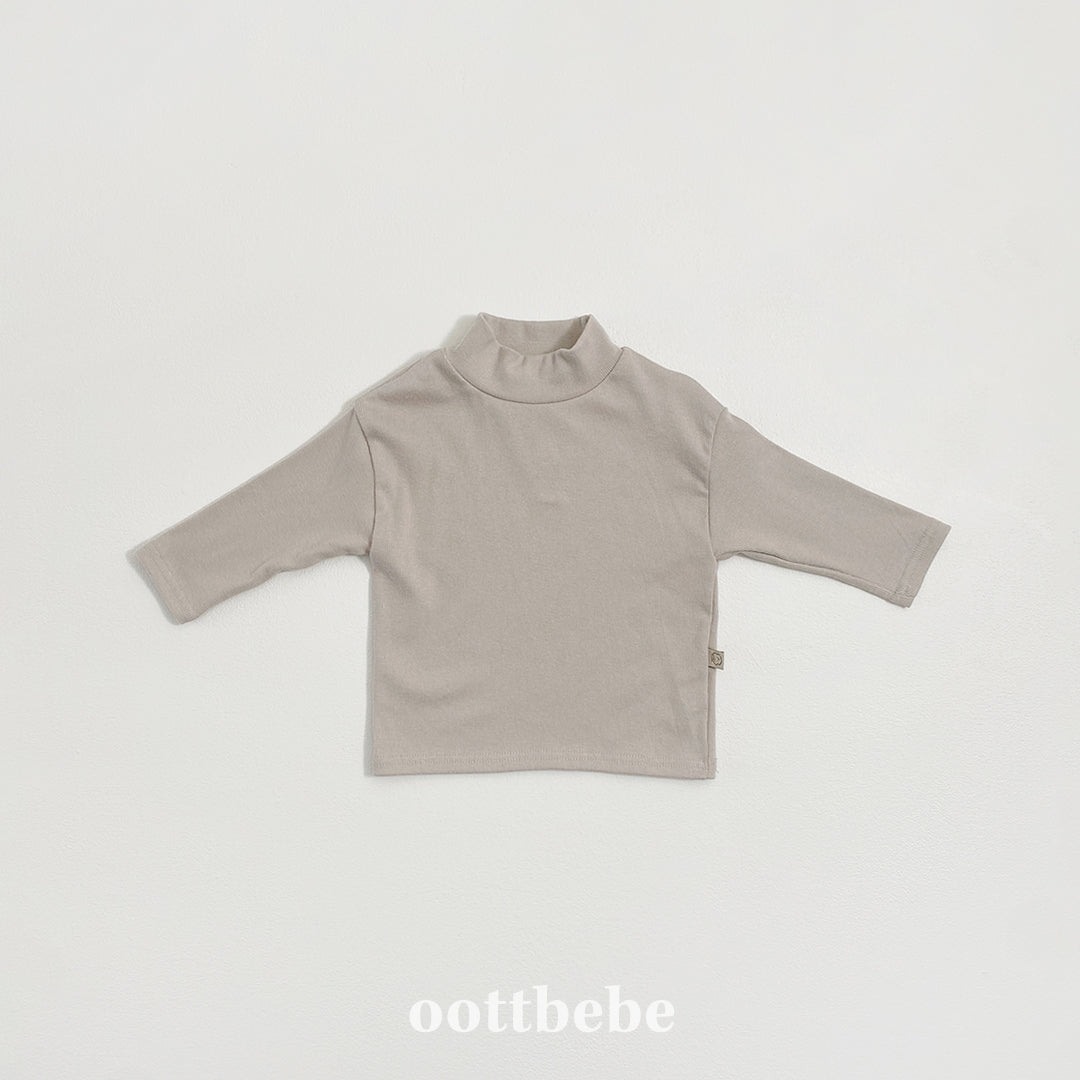(Pre-order) OOTTBEBE Winter - Modal Ribbed Turtleneck Tee 모달골지폴라티 (4 Colors)