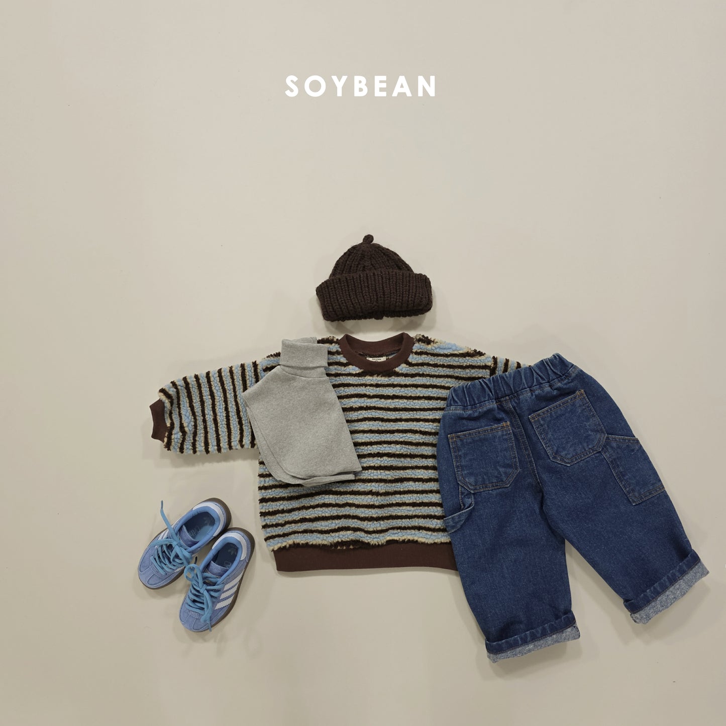 (Pre-order) Soybean Kids Winter - Color Cotton Candy Sherpa Sweatshirt 칼라솜사탕맨투맨 (4 Colors)