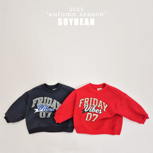(Pre-order) Soybean Kids - Friday Lettering Sweatshirt 프라이데이맨투맨 (2 Colors)