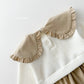 (Pre-order) Daily Bebe - Kids' Knit Collar Layered Dress 니트 배색 원피스 (2 Colors)