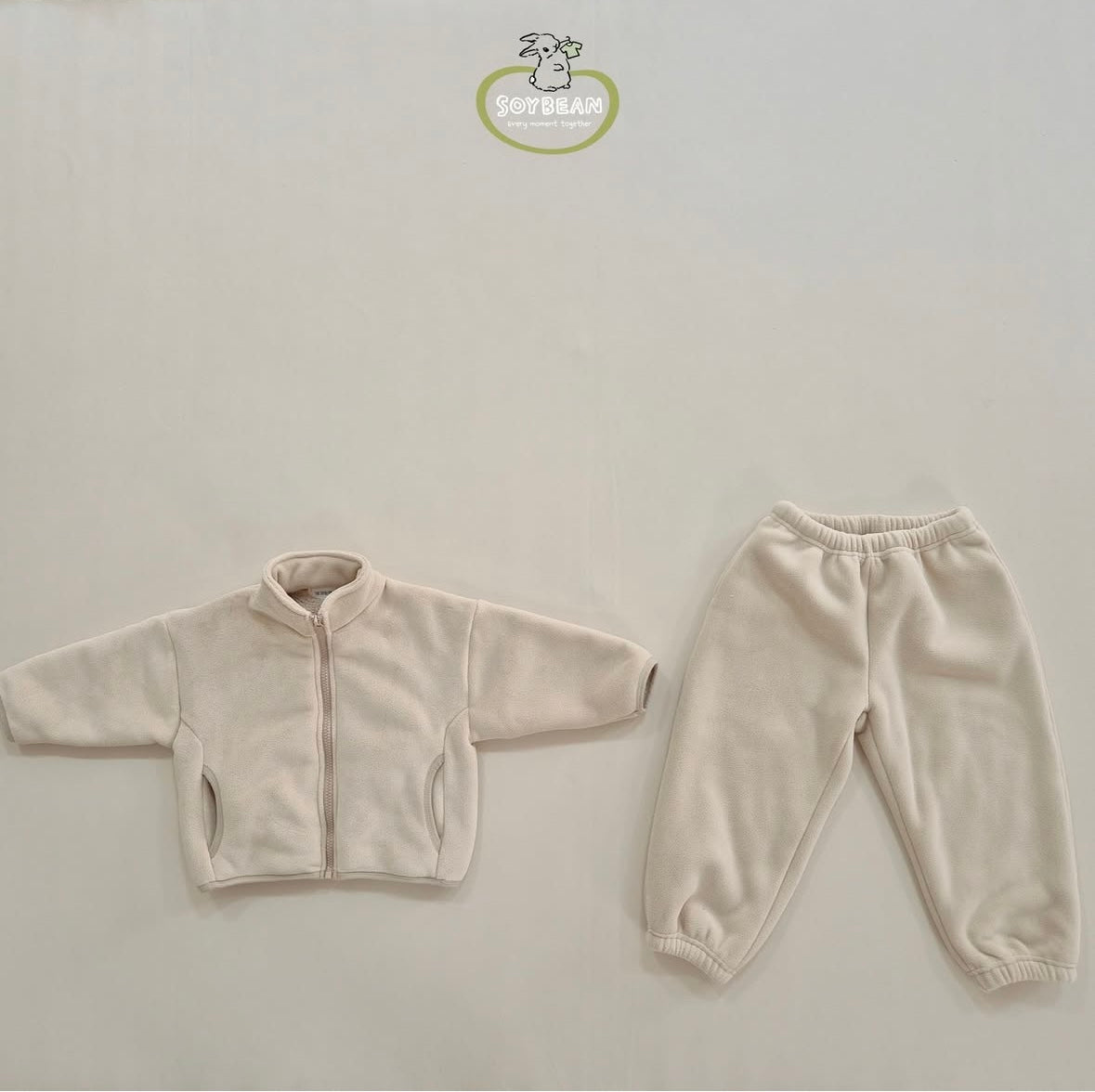 (Pre-order) Soybean Kids - Super Fleece Zip-Up Top & Bottom Set 슈퍼플리스집업상하복 (4 Colors)