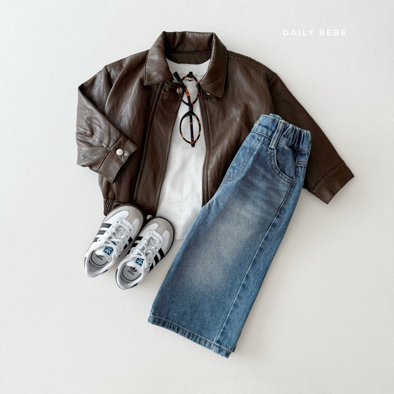 (Pre-order) Daily Bebe - Kids' Faux Leather Jacket 깨죽자켓 (2 Colors)