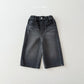 (Pre-order) Daily Bebe - Kids' Washed Wide Denim Pants 워싱 와이드 데님 팬츠 (2 Colors)