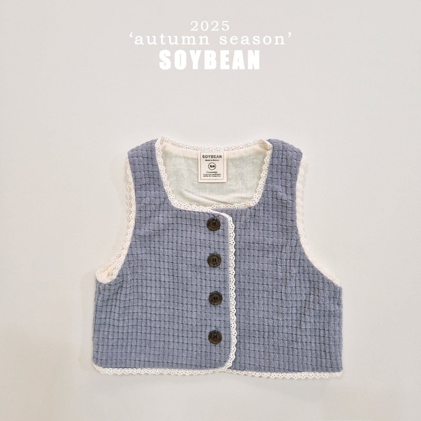 (Pre-order) Soybean Kids - Little Lace Vest 꼬마레이스조끼 (2 Colors)