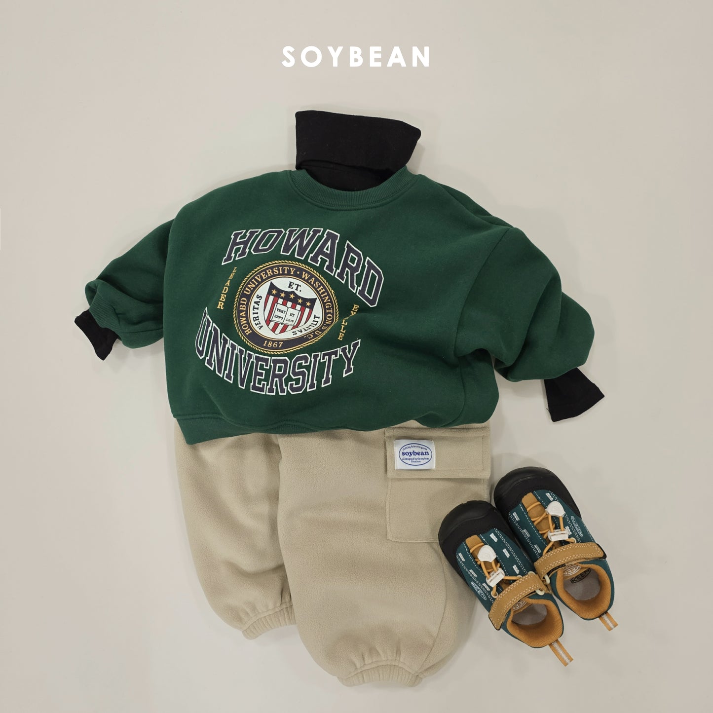 (Pre-order) Soybean Kids Winter - Howard Fleece-Lined Sweatshirt 하워드양기모맨투맨 (2 Colors)