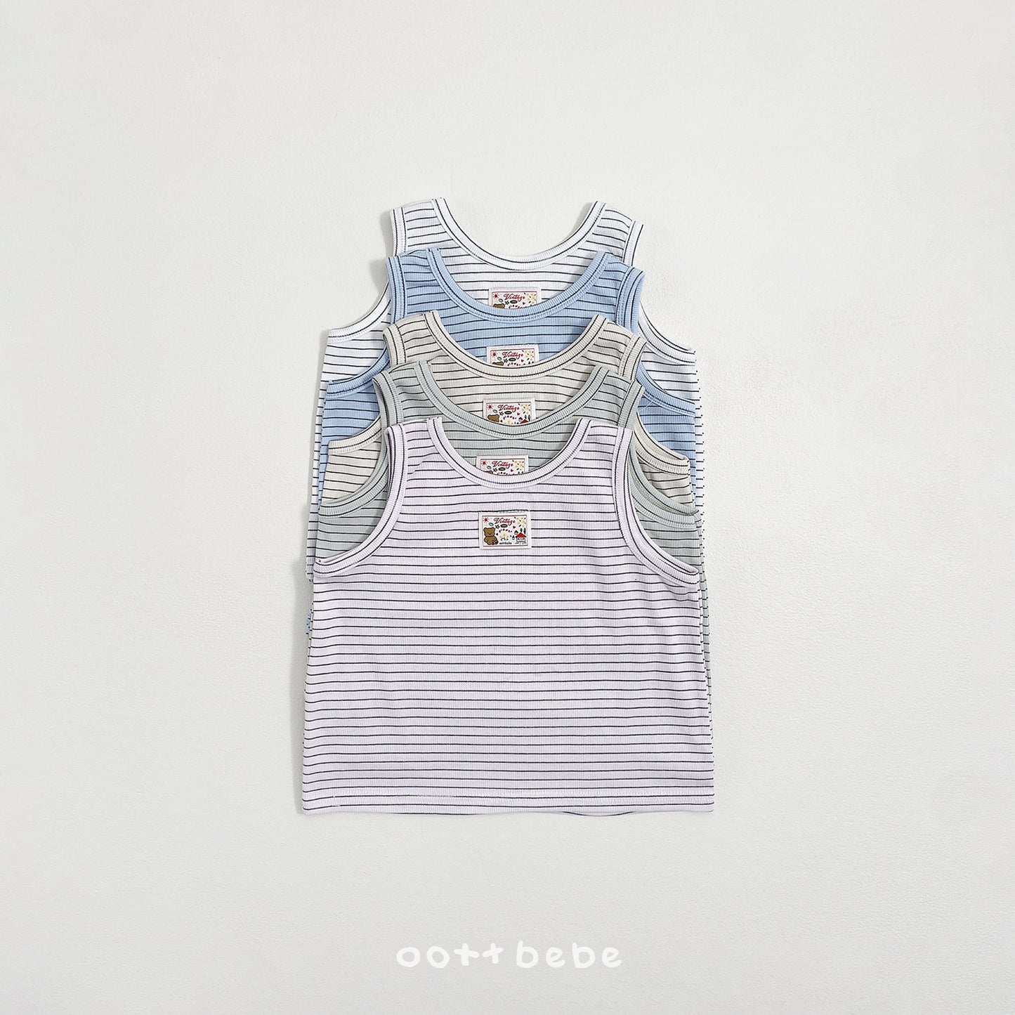 (Pre-order) OOTTBEBE Summer - Sherbet 1+1 Tee Set (Kids) 샤베트 1+1티셔츠 (5 Colors)