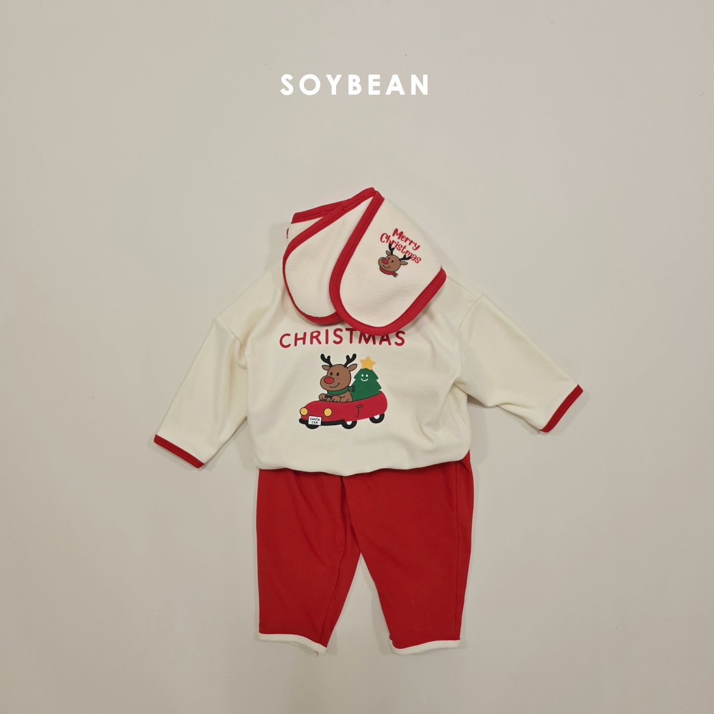 (Pre-order) Soybean Kids Winter - Merry Mongle Loose Pajama Set 메리몽글루즈실내복 (2 Colors)