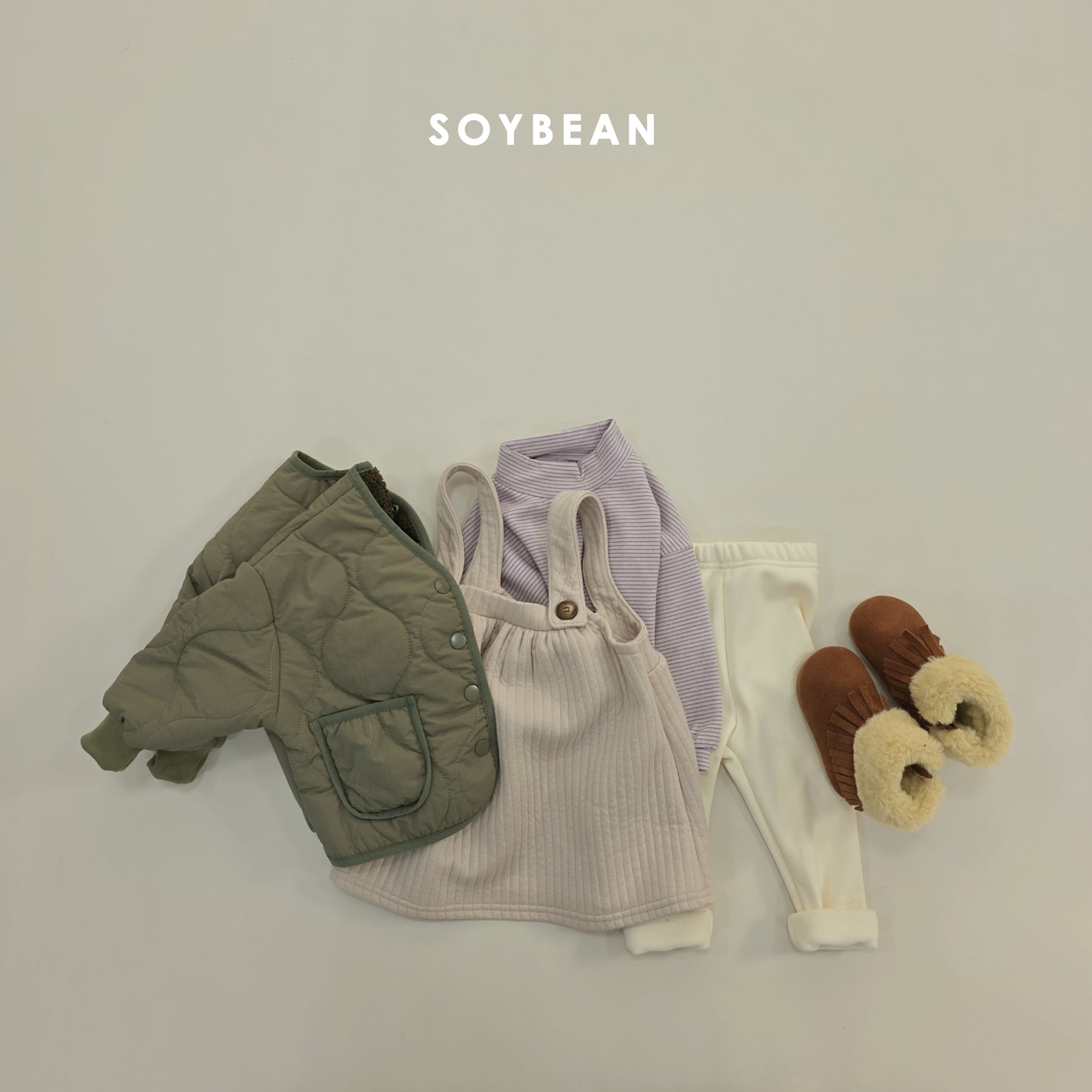 (Pre-order) Soybean Kids Winter - Cozy Soft Half-Neck Tee 폭닥폭닥반목티 (5 Colors)
