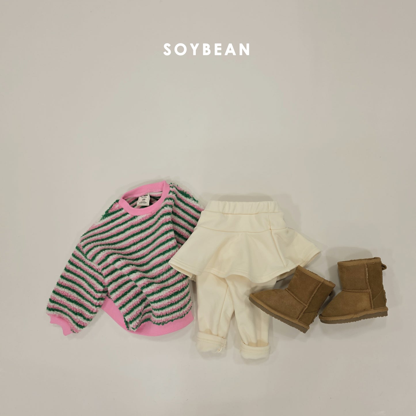 (Pre-order) Soybean Kids Winter - Color Cotton Candy Sherpa Sweatshirt 칼라솜사탕맨투맨 (4 Colors)