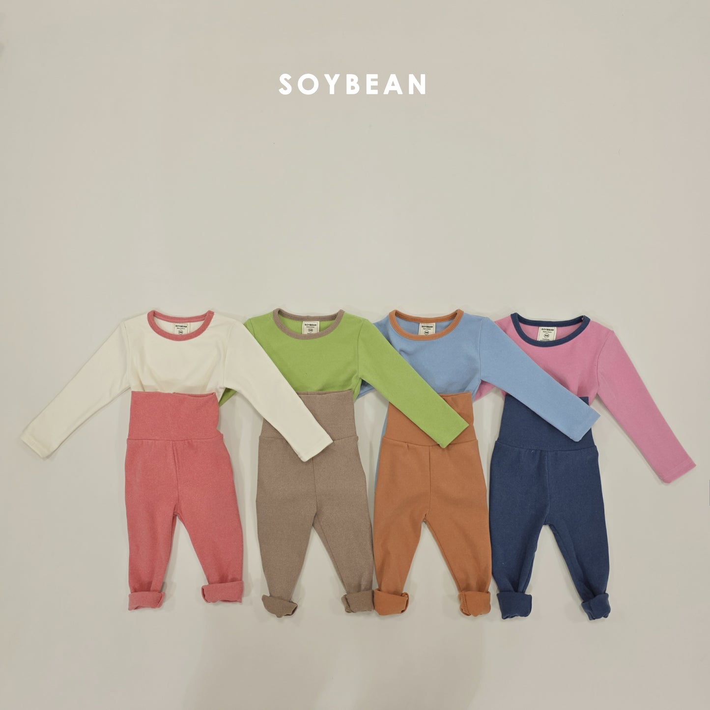 (Pre-order) Soybean Kids Winter - Warm Hug Fleece-Lined Pajama Set 따숩허그세트 (4 Colors)
