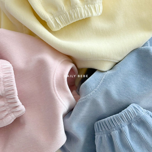 (Pre-order) Daily Bebe Winter - Kids’ Velour Jogger Top & Bottom Set 벨로아 조거세트 (3 Colors)
