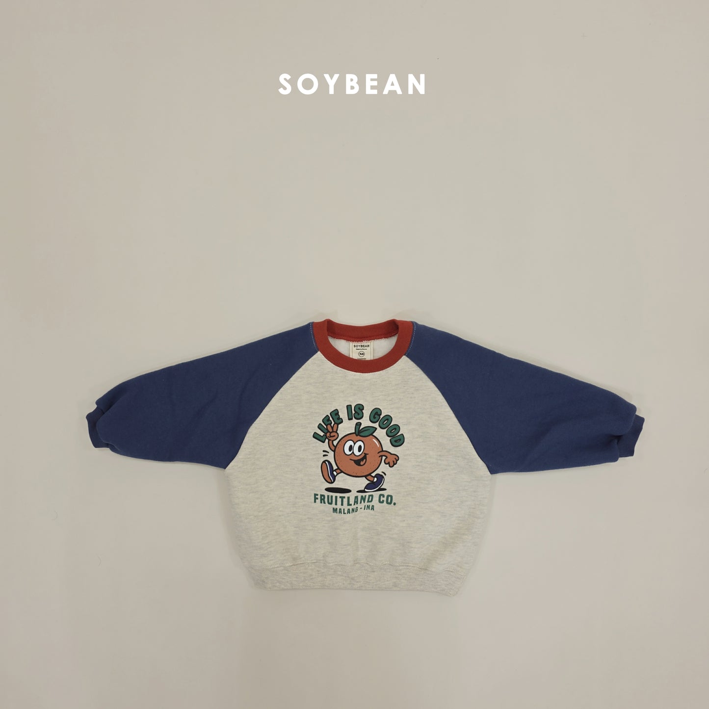(Pre-order) Soybean Kids Winter - Fruit Raglan Fleece-Lined Sweatshirt 과일양기모맨투맨 (2 Colors)