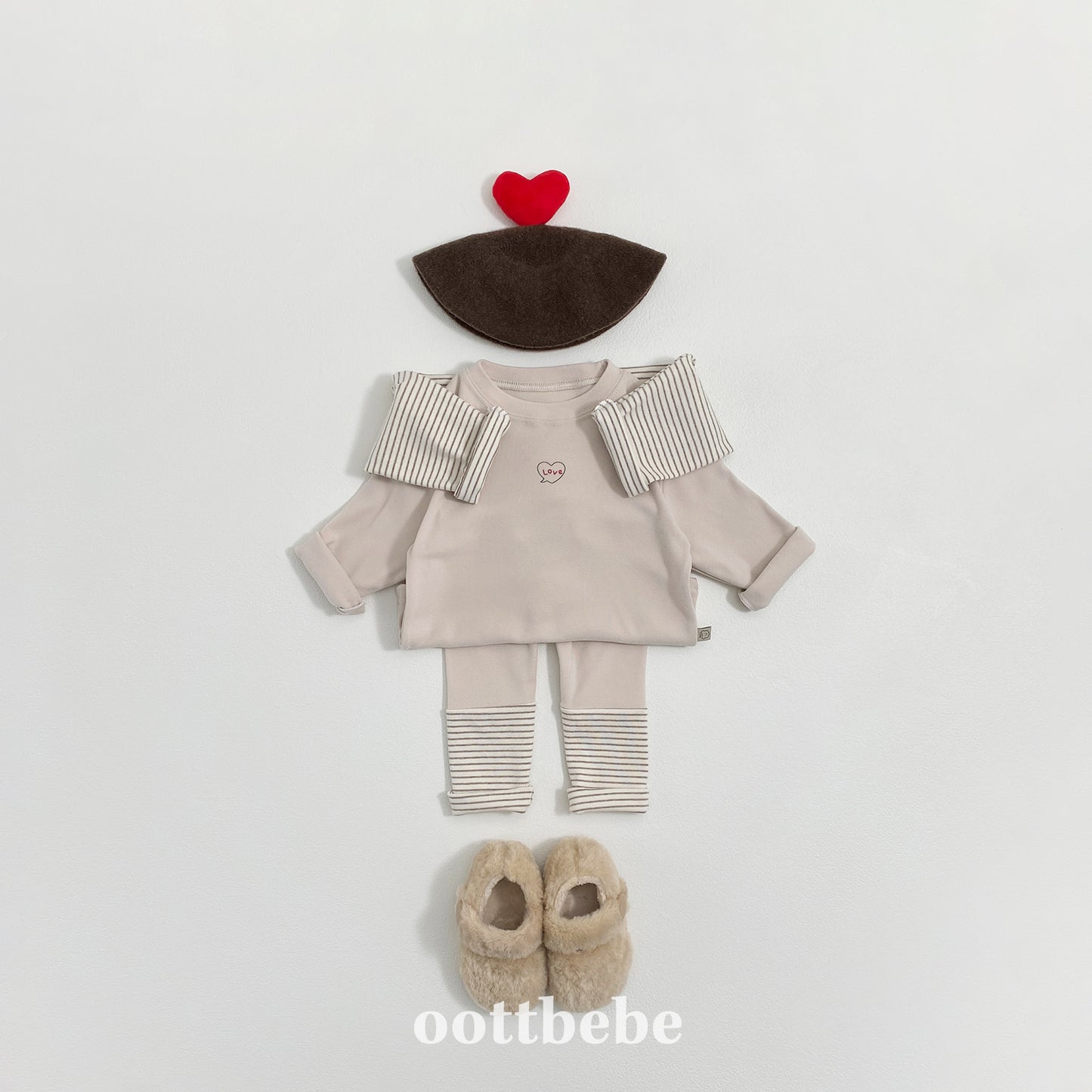 (Pre-order) OOTTBEBE Winter - Stripe Ankle Leggings 윈터배색레깅스 (3 Colors)