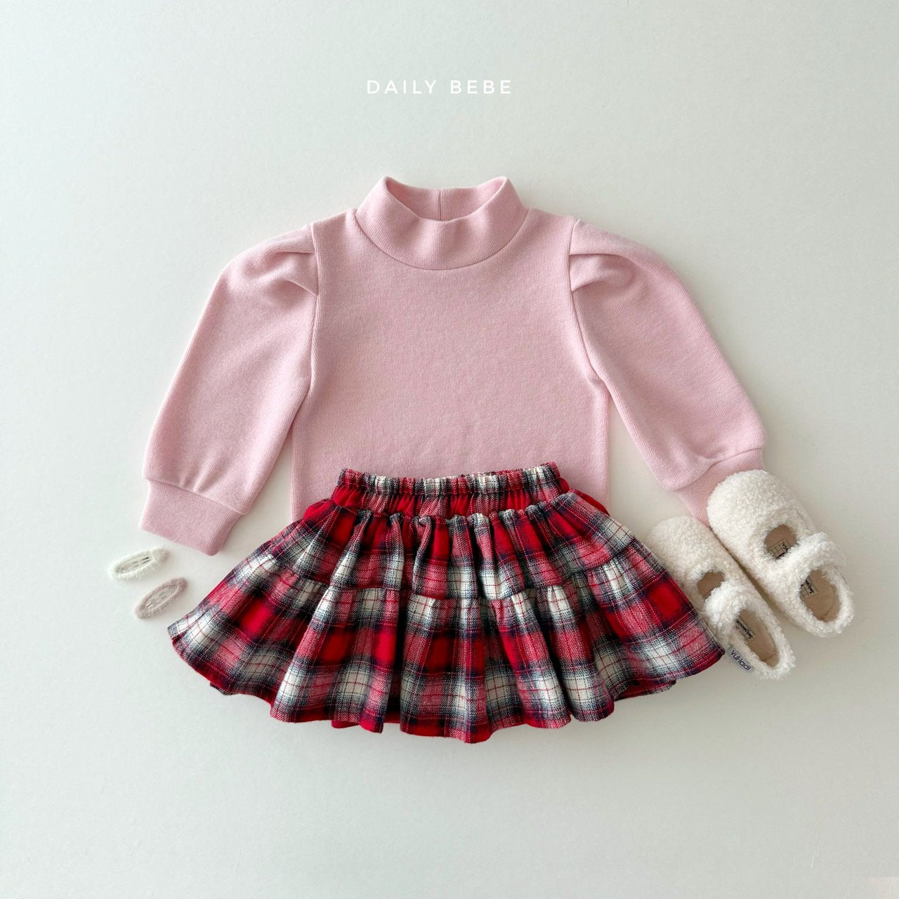 (Pre-order) Daily Bebe Winter - Kids' Merry Ruffle Skirt 메리 홀 스커트 (2 Colors)