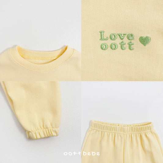 (Pre-order) OOTTBEBE Spring - Love OOTT Top & Bottom Set 러브오뜨상하복 (4 Colors)