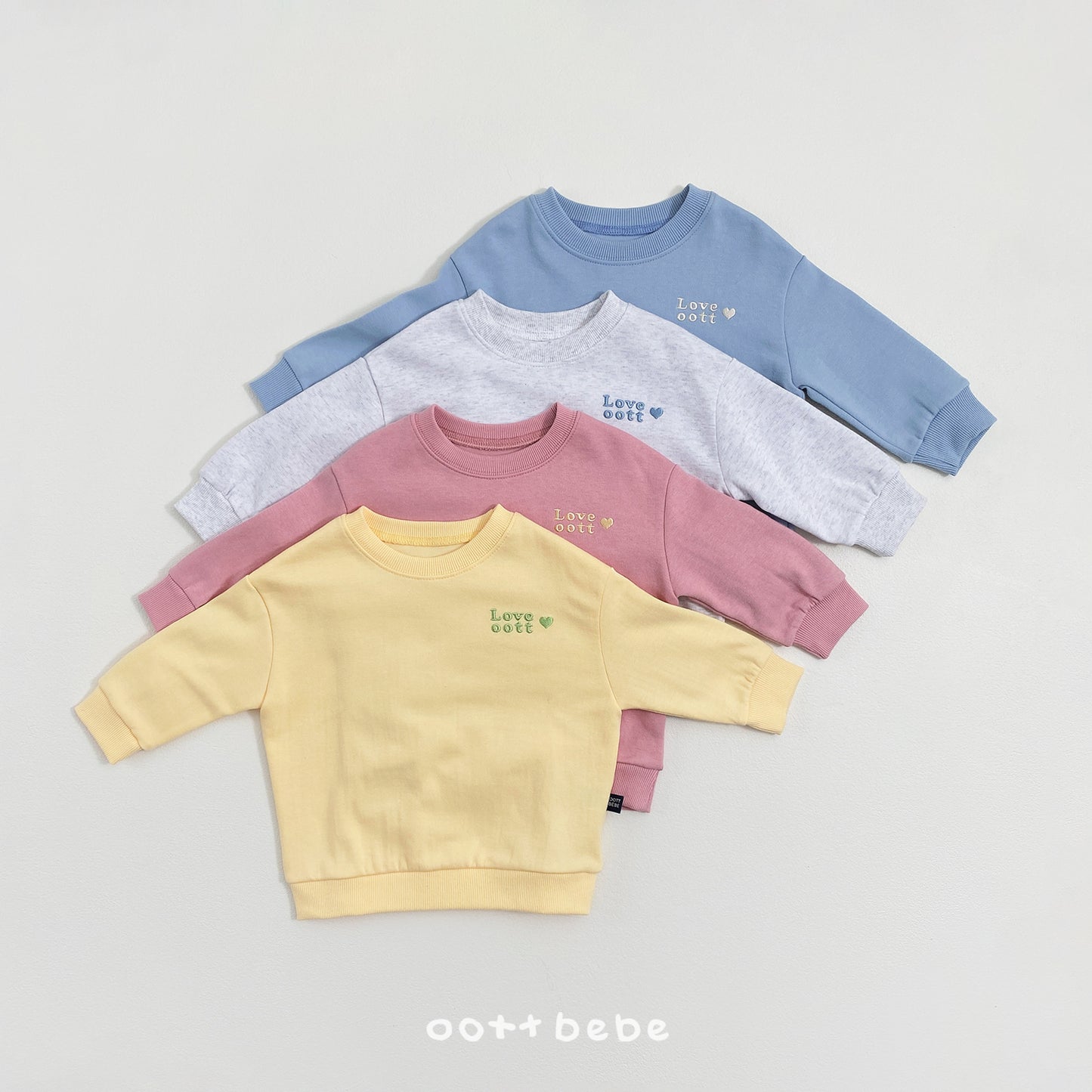(Pre-order) OOTTBEBE Spring - Love OOTT Top & Bottom Set 러브오뜨상하복 (4 Colors)