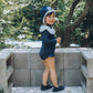 (Pre-order) KoongsKoongs Kids’ Premium Chouette One-piece Rash Guard Dress Set (Navy)