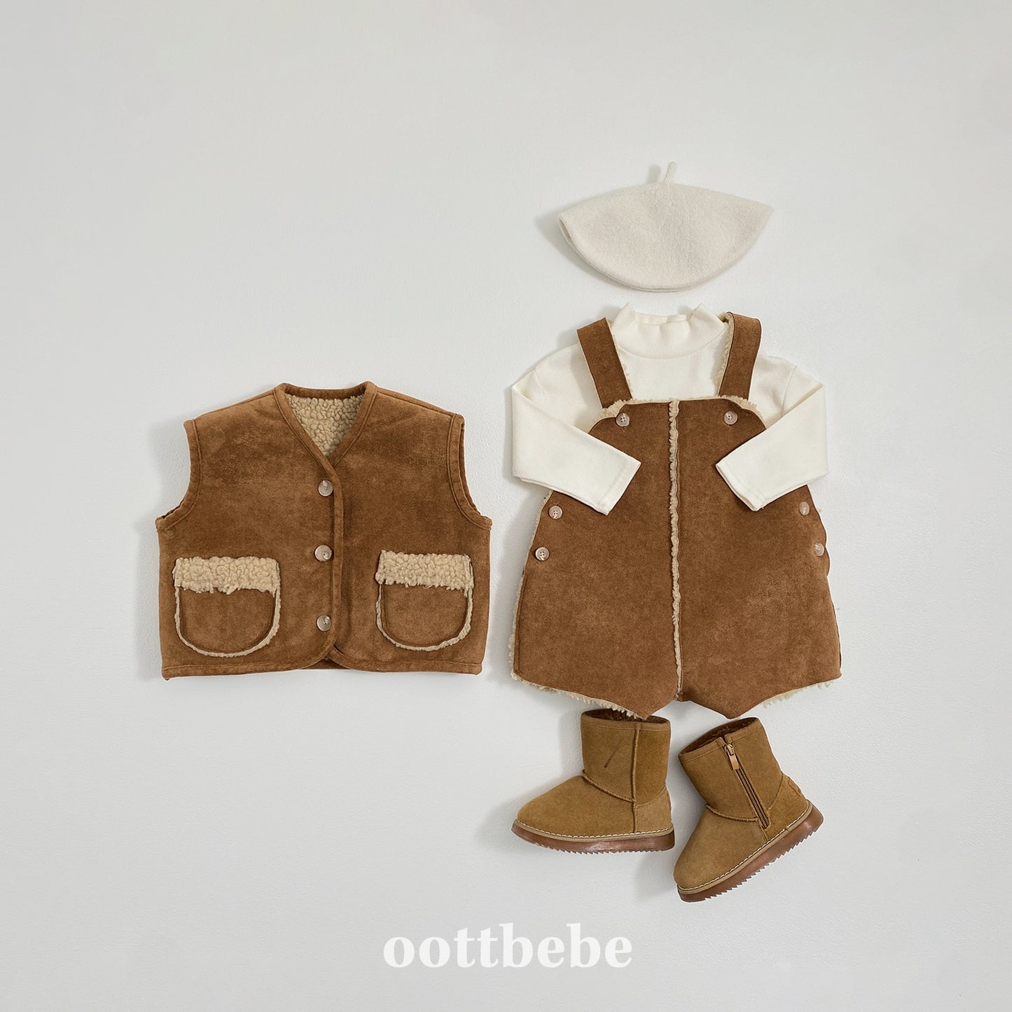 (Pre-order) OOTTBEBE Winter - Mustang Vest 무스탕베스트