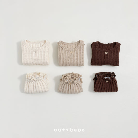 (Pre-order) OOTTBEBE Winter - Monshell Bloomer Set 몽쉘블루머set (3 Colors)