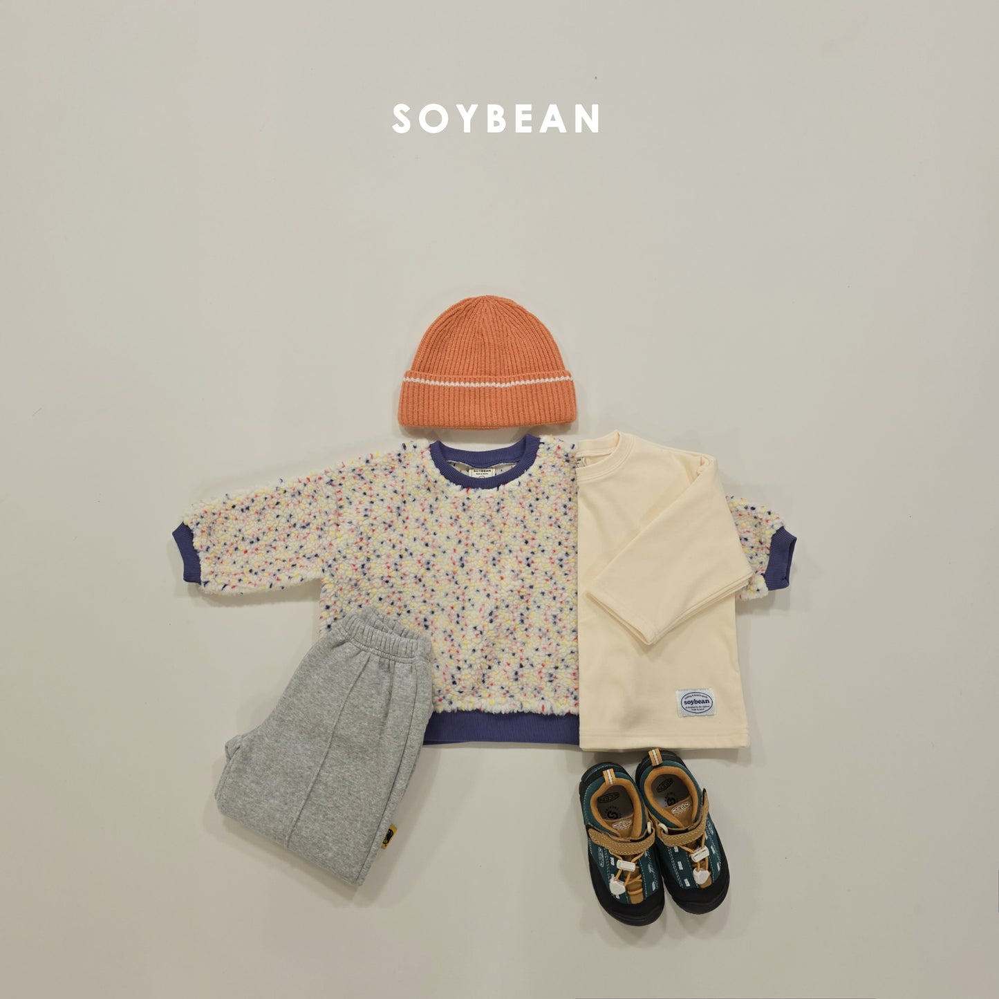 (Pre-order) Soybean Kids Winter - Popping Sherpa Sweatshirt 팝핑양털맨투맨 (4 Colors)