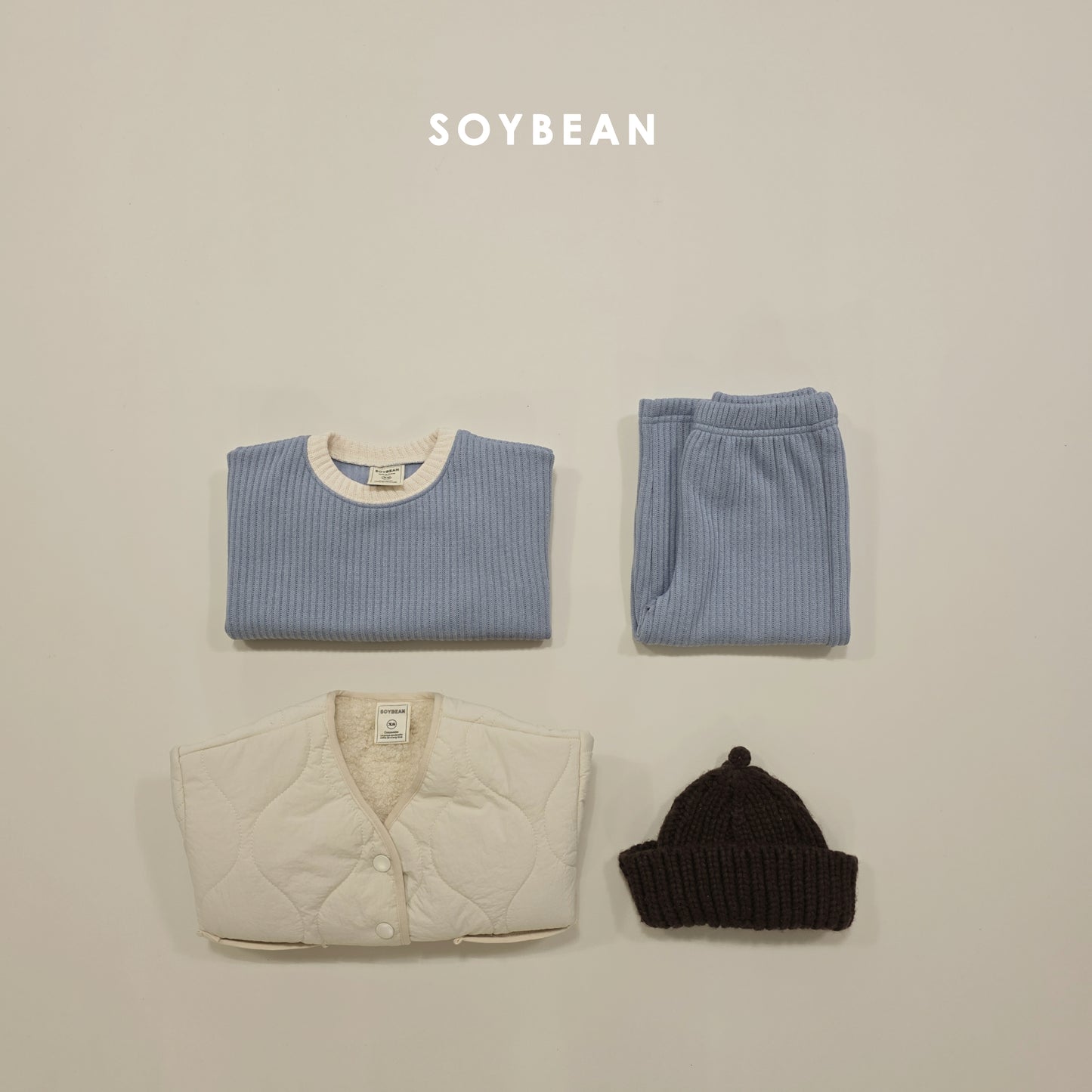 (Pre-order) Soybean Kids Winter - Daily Knit Top & Bottom Set 데일리니트상하 (2 Colors)