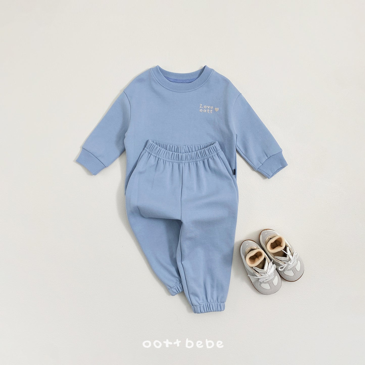 (Pre-order) OOTTBEBE Spring - Love OOTT Top & Bottom Set 러브오뜨상하복 (4 Colors)