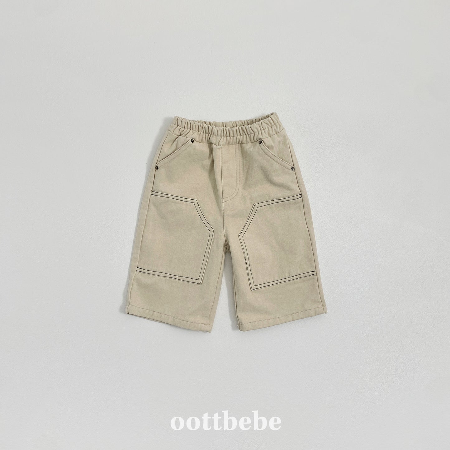 (Pre-order) OOTTBEBE Winter - Patchwork Cotton Pants 패치워크팬츠 (2 Colors)