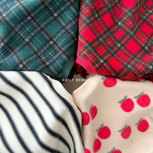 (Pre-order) Daily Bebe Winter - Fleece Cozy Print Sweatshirt 후리스 맨투맨 (4 Colors)