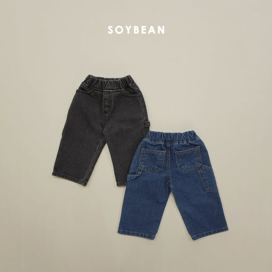 (Pre-order) Soybean Kids Winter - Fleece-Lined Work Denim Pants 기모워크데님팬츠 (2 Colors)