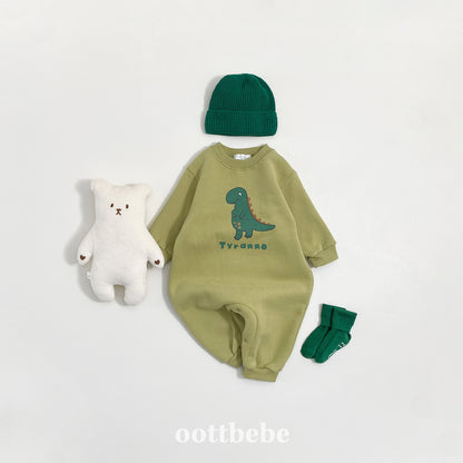 (Pre-order) OOTTBEBE Winter - Dino Friends Full Bodysuit 공룡전신슈트(양기모) (4 Colors)