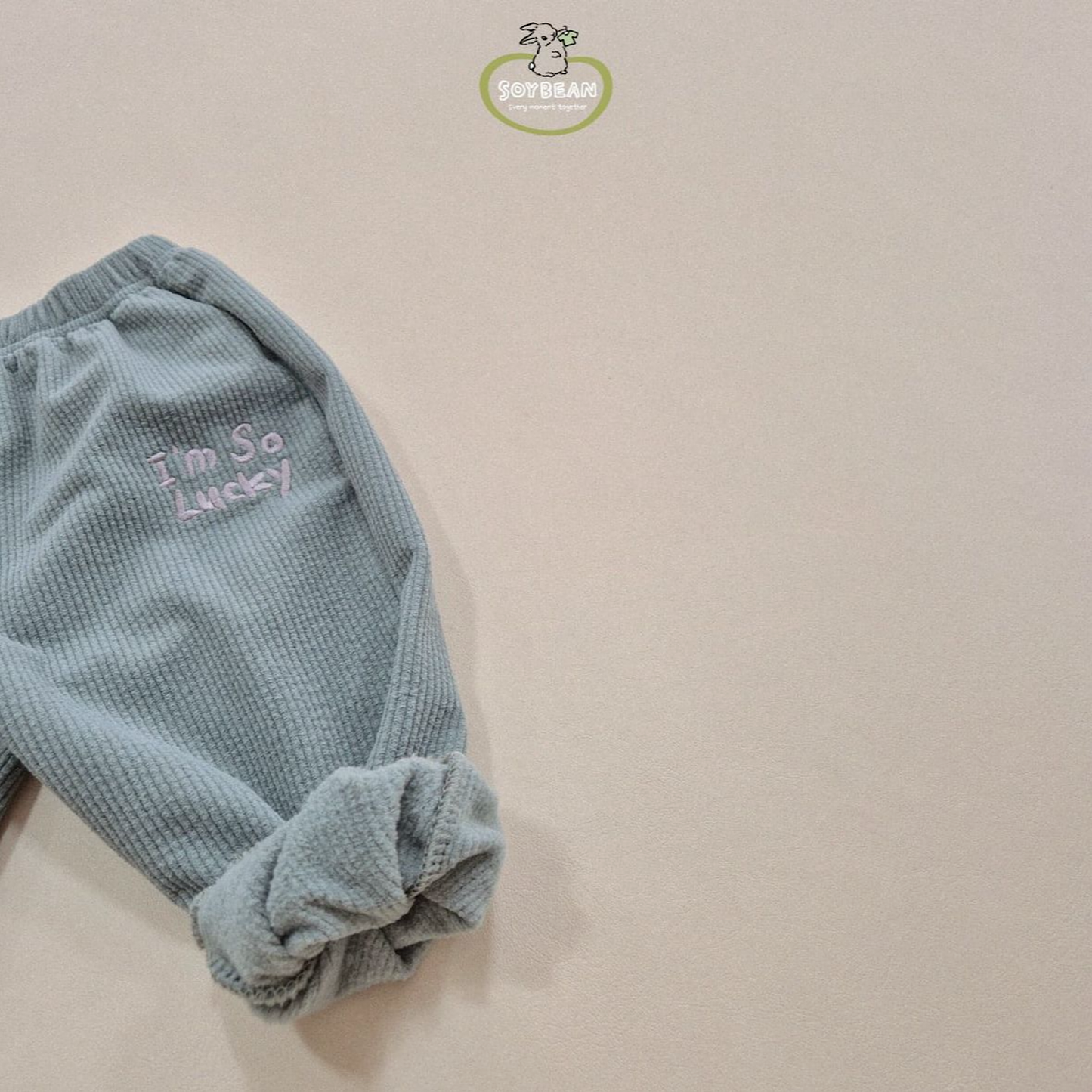 (Pre-order) Soybean Kids - Lucky Fleece-Lined Sweatpants 럭키기모골지팬츠 (3 Colors)