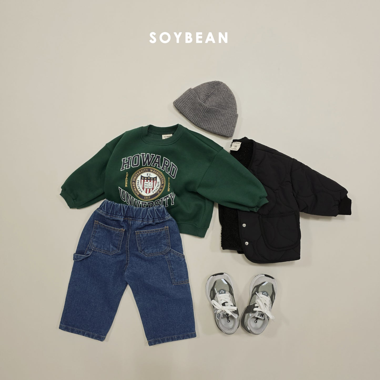 (Pre-order) Soybean Kids Winter - Howard Fleece-Lined Sweatshirt 하워드양기모맨투맨 (2 Colors)