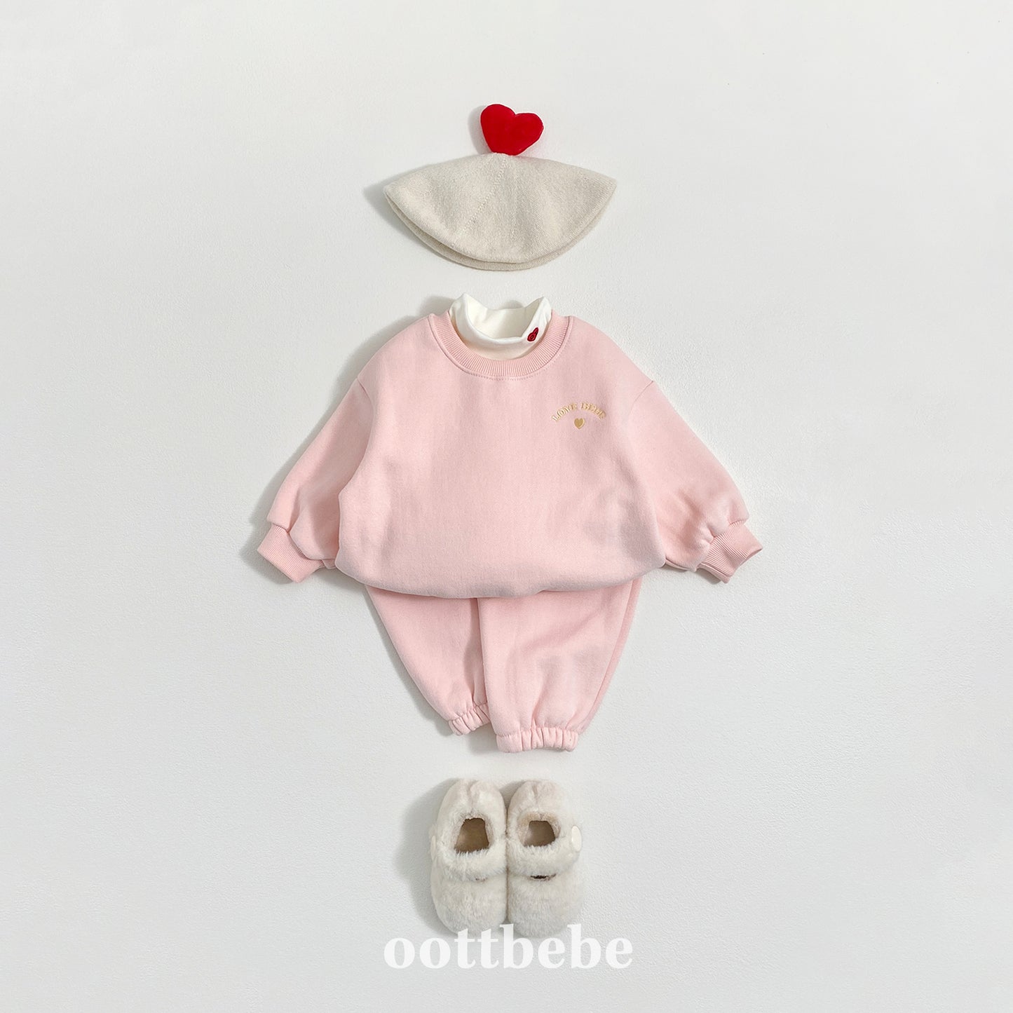 (Pre-order) OOTTBEBE Winter - Love Bebe Top & Bottom Set 러브베베상하복 (4 Colors)