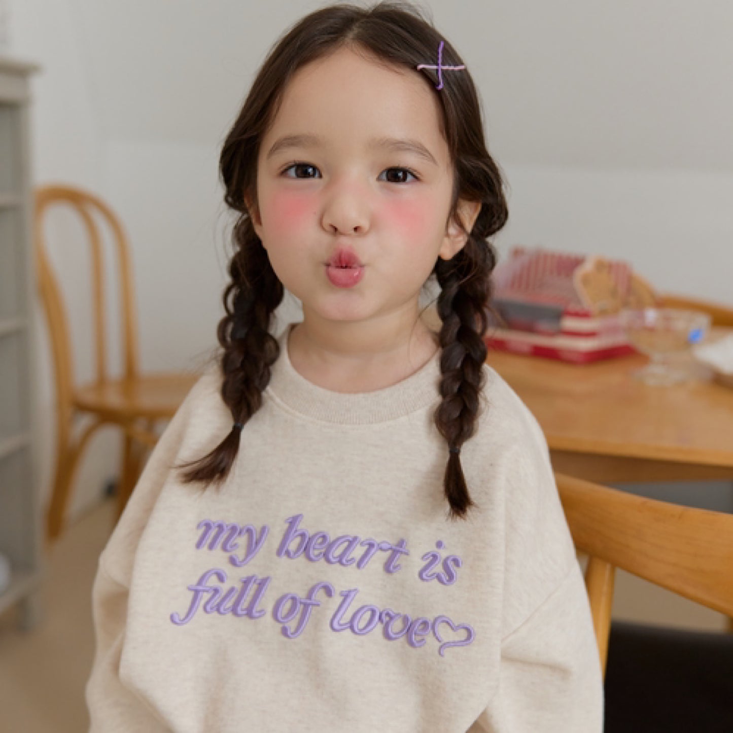 (Pre-order) Daily Bebe - Kids’ Lettering Wide Top & Bottom Set 레터링 와이드세트 (4 Colors)