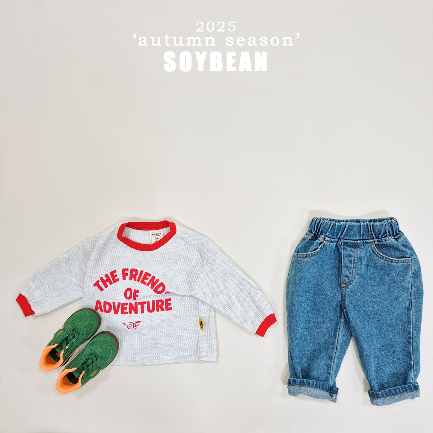 (Pre-order) Soybean Kids - Tapered Denim Pants 테이퍼드데님팬츠 (2 Colors)