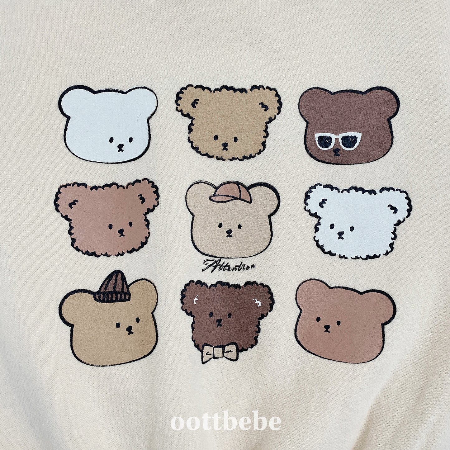 (Pre-order) OOTTBEBE Winter - Collection Bear Sweatshirt 컬렉션베어맨투맨 (2 Colors)