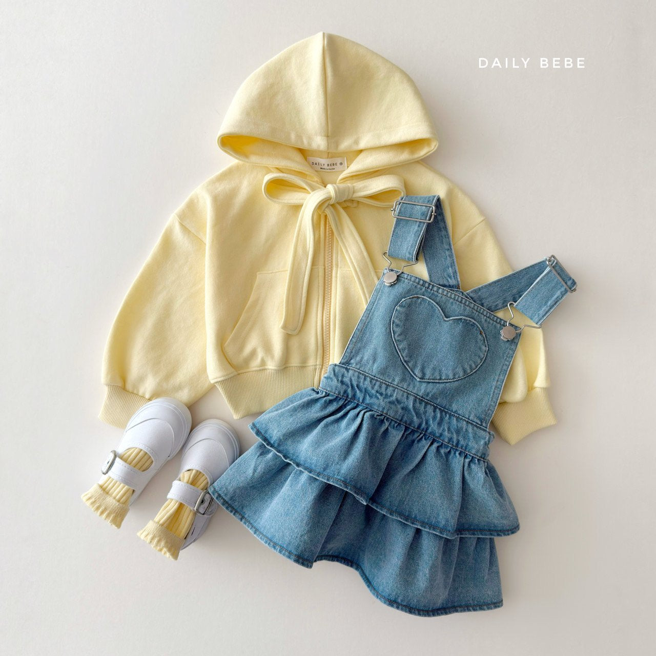(Pre-order) Daily Bebe Summer- Kids’ Ribbon Hoodie Zip-Up 리본 후드집업 (3 Colors)
