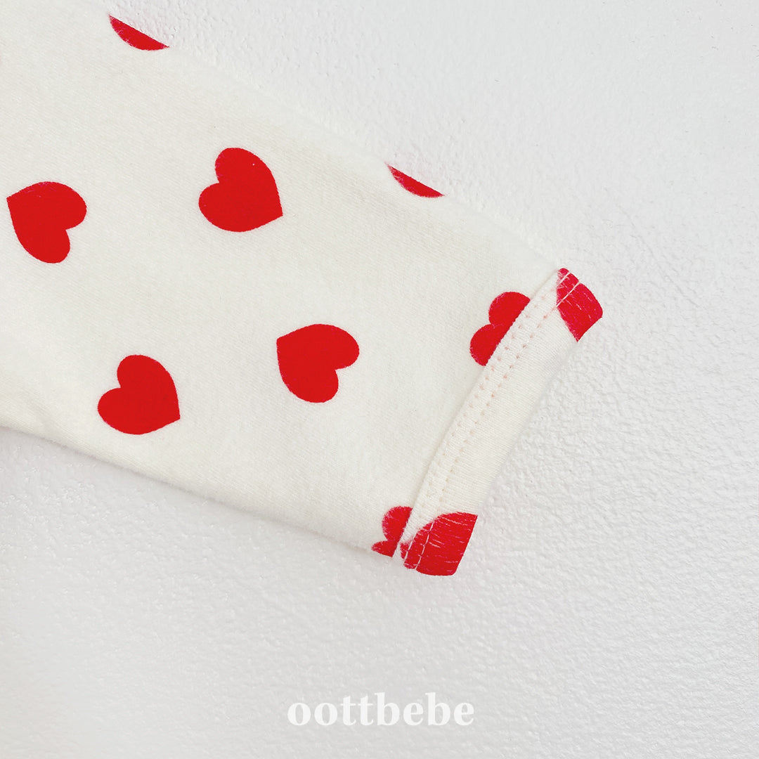 (Pre-order) OOTTBEBE Winter - Heart Full Suit + Bonnet Set 하트전신슈트+보넷set (2 Colors)