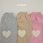 (Pre-order) Soybean Kids Winter - Heart Patch Fleece-Lined Jogger Pants 하트패치조거팬츠 (3 Colors)