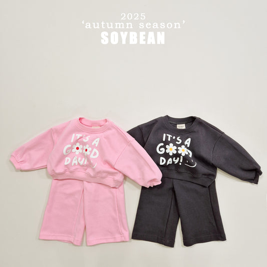 (Pre-order) Soybean Kids - It’s Good Crop Top & Bottom Set 잇츠굿크롭상하복 (3 Colors)