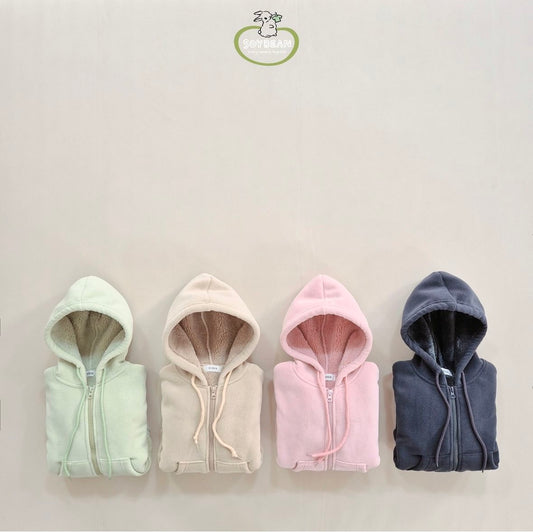 (Pre-order) Soybean Kids - Super Fleece Hooded Zip-Up 슈퍼플리스후드집업 (4 Colors)