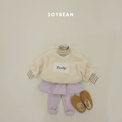 (Pre-order) Soybean Kids Winter - Lovely Bouclé Embroidered Sweatshirt 러블리뽀글맨투맨 (2 Colors)