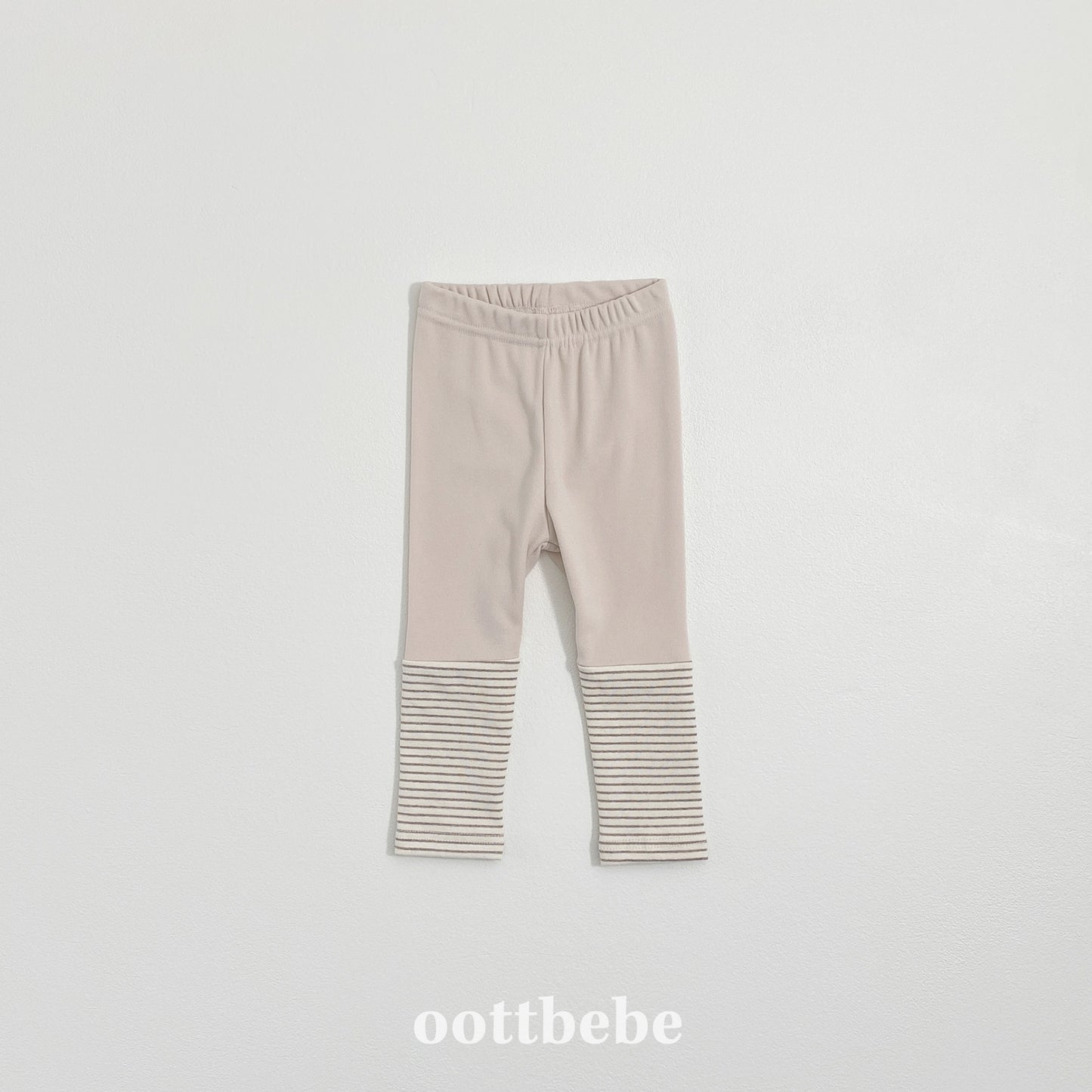 (Pre-order) OOTTBEBE Winter - Stripe Ankle Leggings 윈터배색레깅스 (3 Colors)