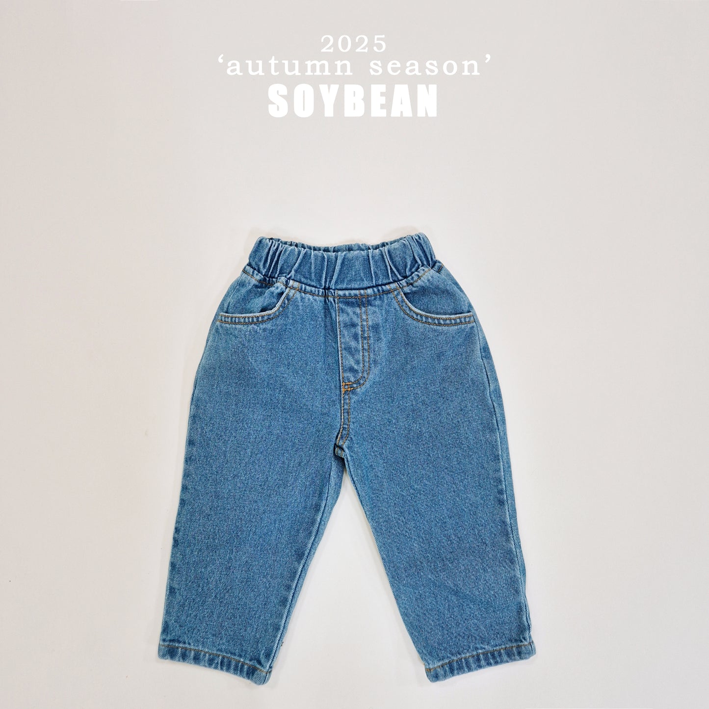 (Pre-order) Soybean Kids - Tapered Denim Pants 테이퍼드데님팬츠 (2 Colors)