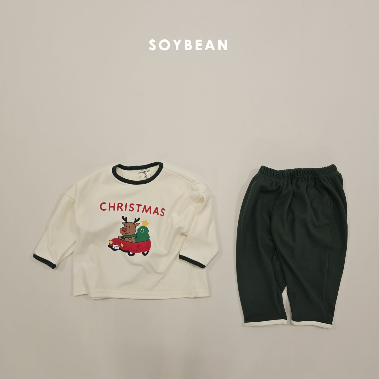 (Pre-order) Soybean Kids Winter - Merry Mongle Loose Pajama Set 메리몽글루즈실내복 (2 Colors)