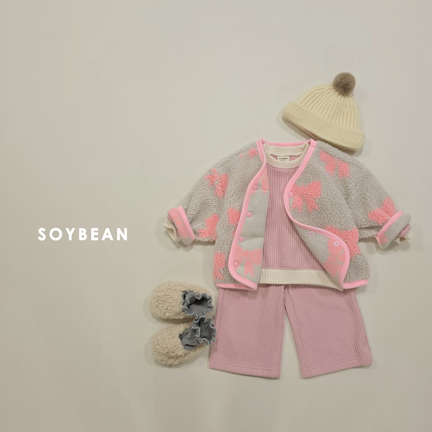(Pre-order) Soybean Kids Winter - Daily Knit Top & Bottom Set 데일리니트상하 (2 Colors)