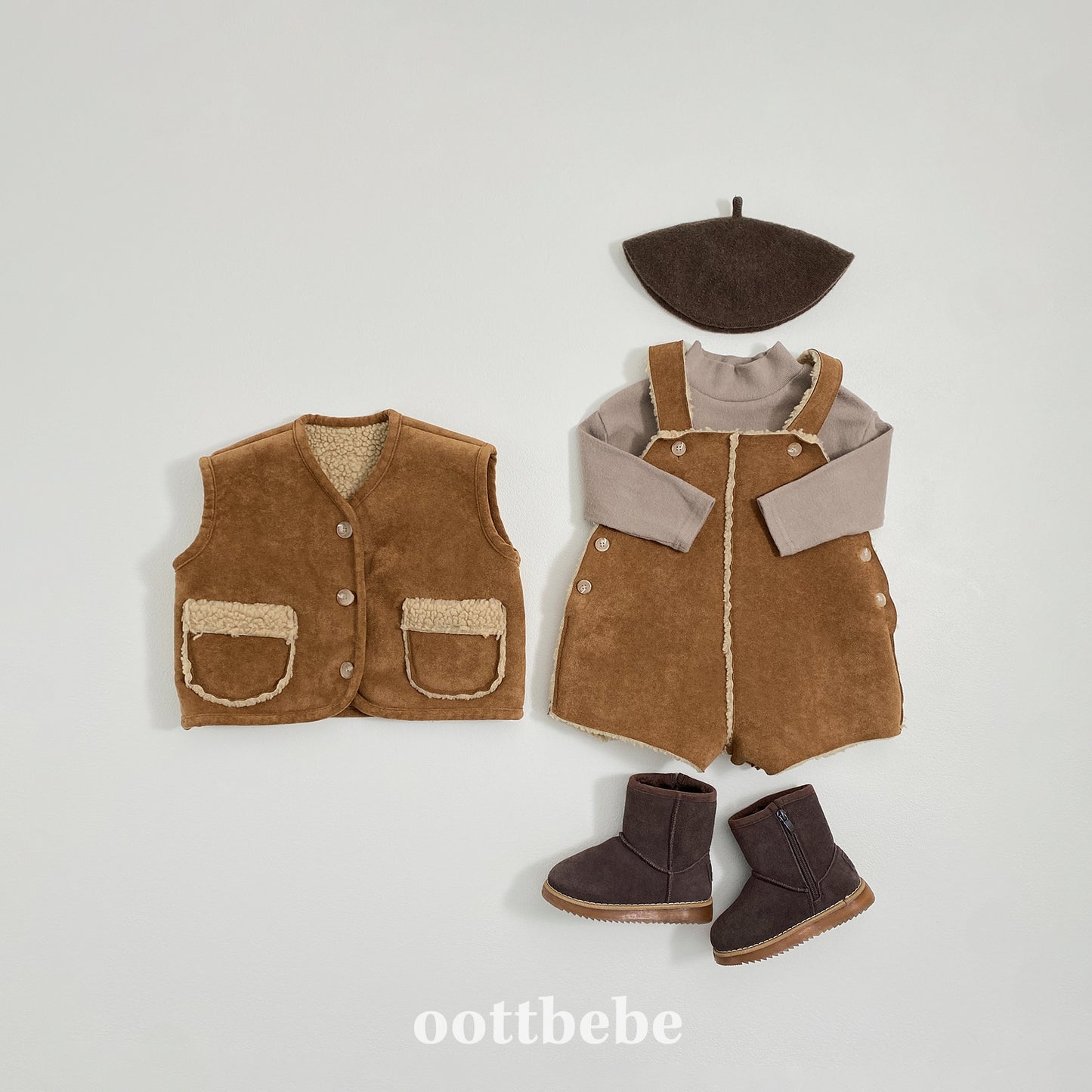 (Pre-order) OOTTBEBE Winter - Mustang Vest 무스탕베스트
